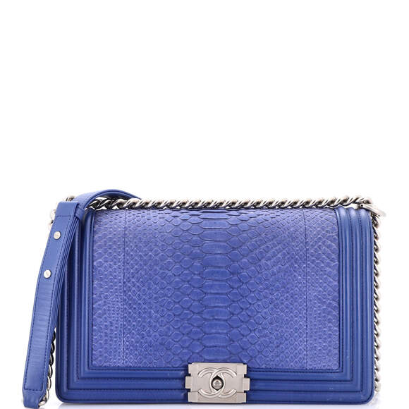 Chanel Boy Flap Bag Python New Medium #183980C36B - Picture 1 of 8